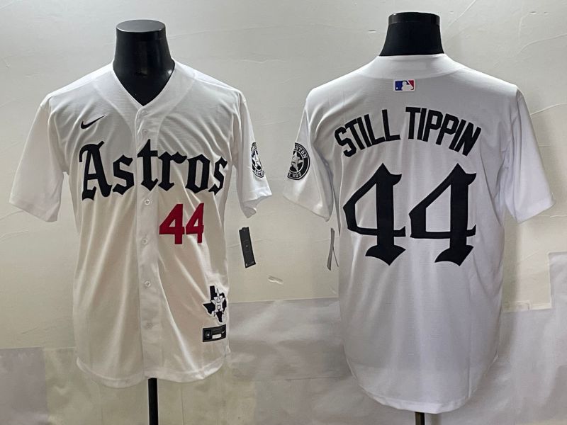 Men 2025 Houston Astros #44 Still Tippin White Five generations Joint Name Nike MLB Jersey style 5->houston astros->MLB Jersey